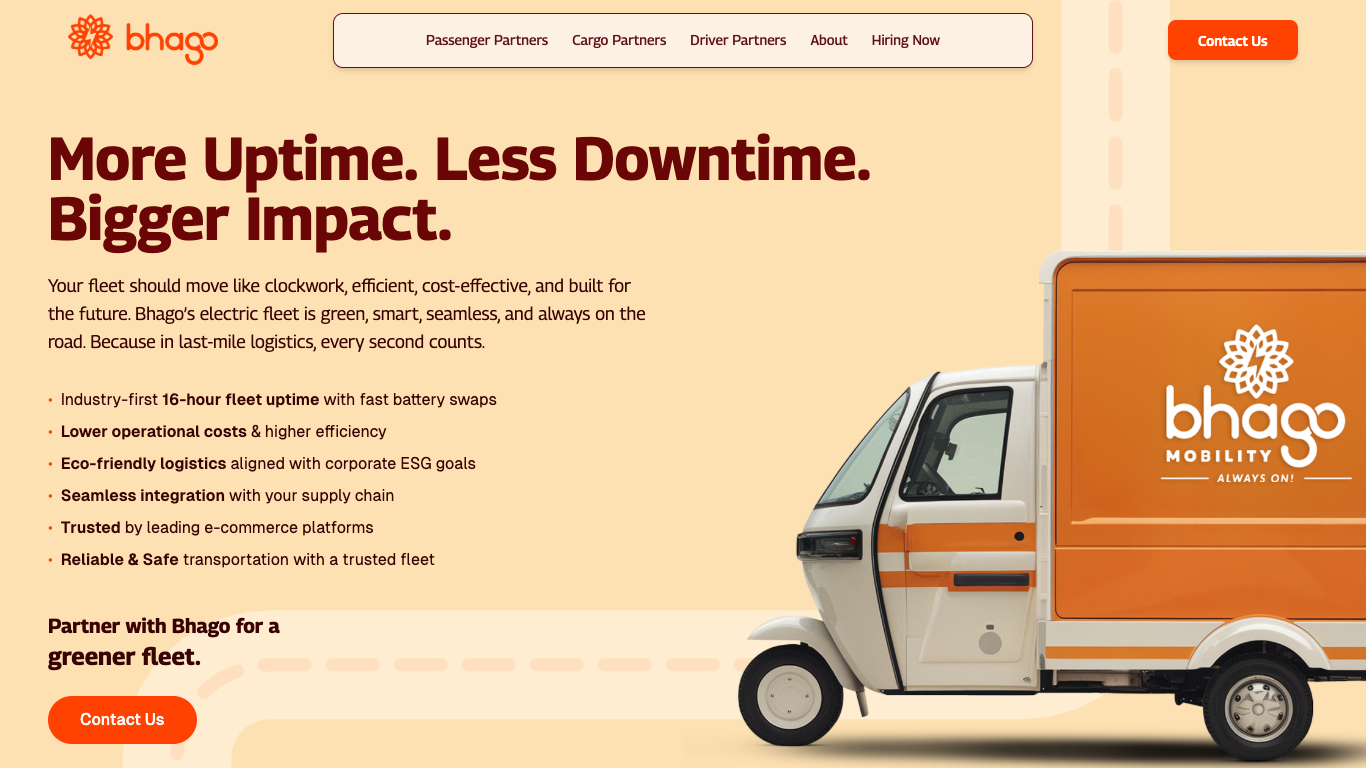 Bhago Mobility - Cargo management dashboard