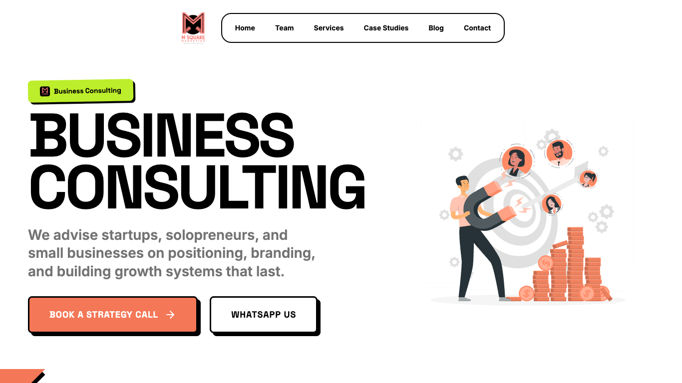 M Square Marketing - Business consulting website