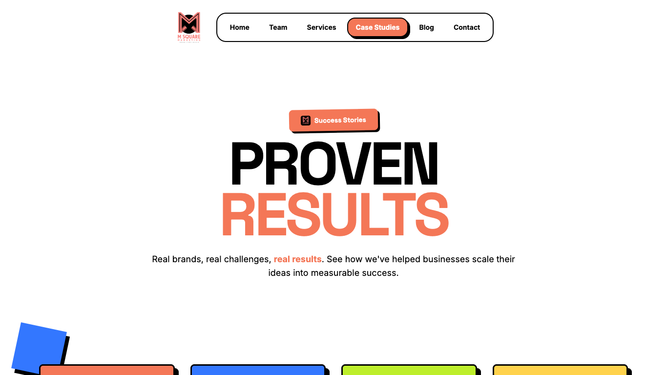 M Square Marketing - Case studies showcase